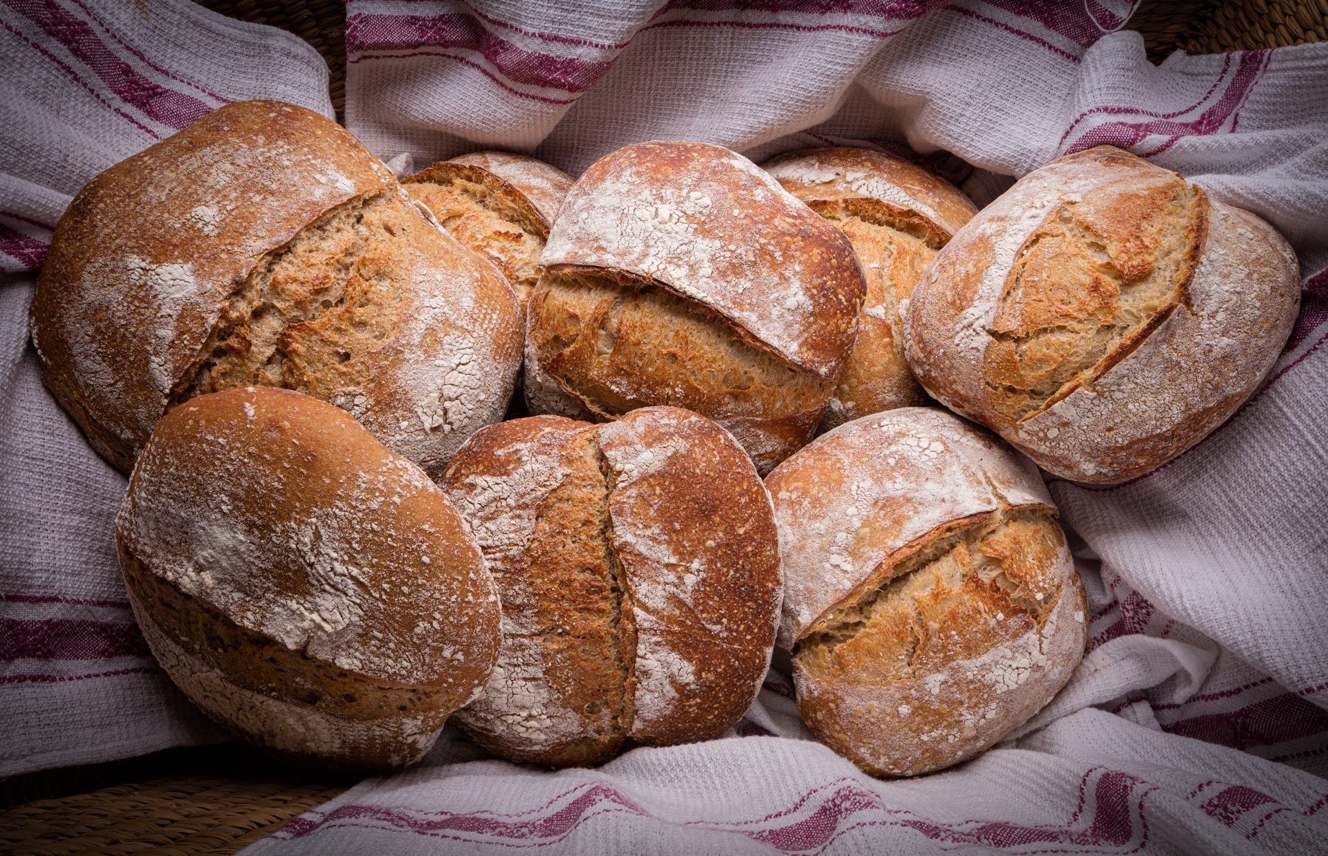 Freshly baked artisan sourdough loaves from The Living Loaf home bakery in Post Falls, Idaho
